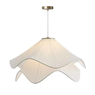 ZOWALA - Modern White Fabric Wave Tier Adjustable Pendant Light Image - 5