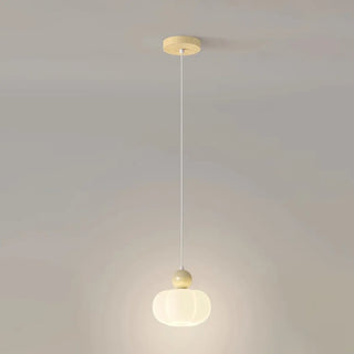 Modern Simple Globe White Pendant Light Bedroom Image - 6