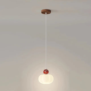 Modern Simple Globe White Pendant Light Bedroom Image - 7