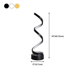 Stylish White Spiral LED Bedroom Night Table Lamp Zawala #size