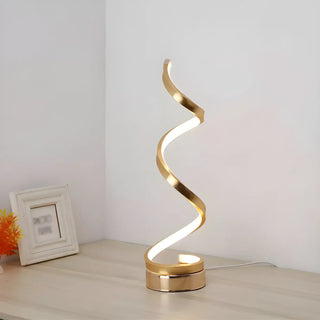 Stylish White Spiral LED Bedroom Night Table Lamp Zawala Image - 5