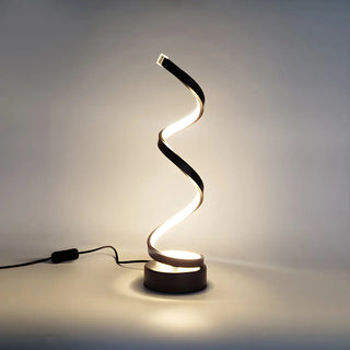 Stylish White Spiral LED Bedroom Night Table Lamp Zawala Image - 7