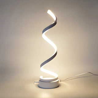 Stylish White Spiral LED Bedroom Night Table Lamp Zawala Image - 8
