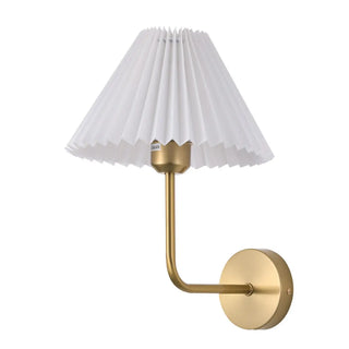 Modern White Cone Pleated Fabric Shade Wall Sconce Zawala Image - 10