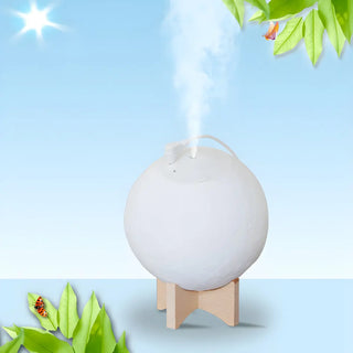 Simple Moon White Ceramic Table Lamp with Humidifier Zawala Image - 5