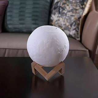 Simple Moon White Ceramic Table Lamp with Humidifier Zawala Image - 3