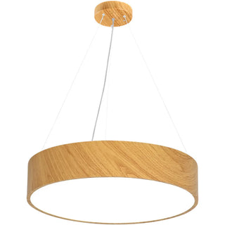 ZOWALA - Simple Wooden Drum Chandelier Adjustable Height Image - 5