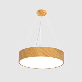 ZOWALA - Simple Wooden Drum Chandelier Adjustable Height Image - 6