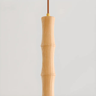 ZOWALA - Contemporary Ball Bamboo Bedroom Wood Small Pendant Light Image - 7