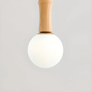 ZOWALA - Contemporary Ball Bamboo Bedroom Wood Small Pendant Light Image - 8