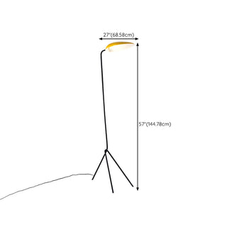 Yellow Dome Minimalist Tripod Metal LED Floor Lamp Zawala #size