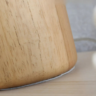 Simple White Dome Cylindrical Wooden Base Table Lamp Zawala Image - 8