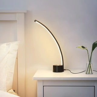 Modern Minimalist Arc Metal LED Table Lamp Bedroom Zawala Image - 11