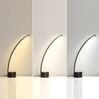 Modern Minimalist Arc Metal LED Table Lamp Bedroom Zawala Image - 14