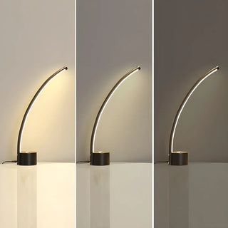 Modern Minimalist Arc Metal LED Table Lamp Bedroom Zawala Image - 15