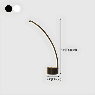 Modern Minimalist Arc Metal LED Table Lamp Bedroom Zawala #size