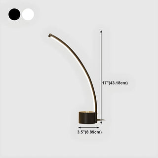 Modern Minimalist Arc Metal LED Table Lamp Bedroom Zawala Image - 20