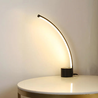 Modern Minimalist Arc Metal LED Table Lamp Bedroom Zawala Image - 2