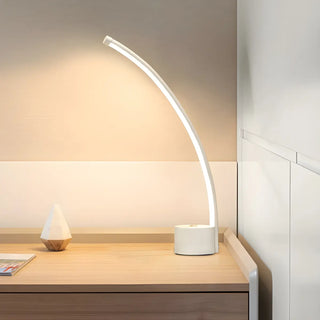 Modern Minimalist Arc Metal LED Table Lamp Bedroom Zawala Image - 3