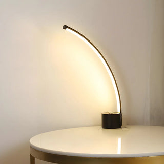 Modern Minimalist Arc Metal LED Table Lamp Bedroom Zawala Image - 4