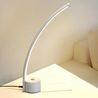 Modern Minimalist Arc Metal LED Table Lamp Bedroom Zawala Image - 5