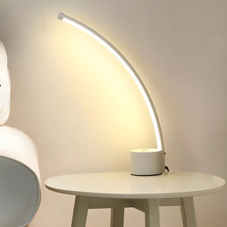 Modern Minimalist Arc Metal LED Table Lamp Bedroom Zawala Image - 6