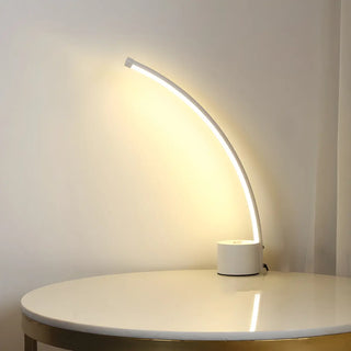 Modern Minimalist Arc Metal LED Table Lamp Bedroom Zawala Image - 7