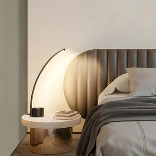 Modern Minimalist Arc Metal LED Table Lamp Bedroom Zawala Image - 9