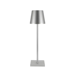 Minimalist Silver Square Base Metal Bedside Table Lamp Zawala Image - 19