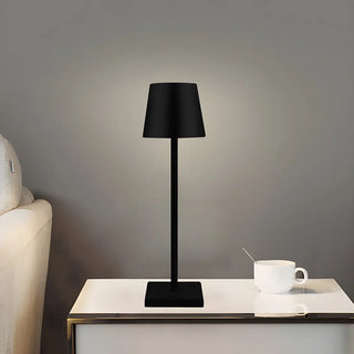 Minimalist Silver Square Base Metal Bedside Table Lamp Zawala Image - 2