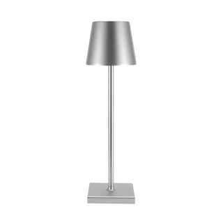 Minimalist Silver Square Base Metal Bedside Table Lamp Zawala Image - 21