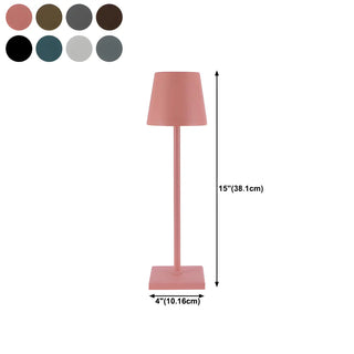 Minimalist Silver Square Base Metal Bedside Table Lamp Zawala #size