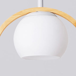 ZOWALA - Modern Living Room Ceramic Bird Wooden Ring Pendant Light Image - 11