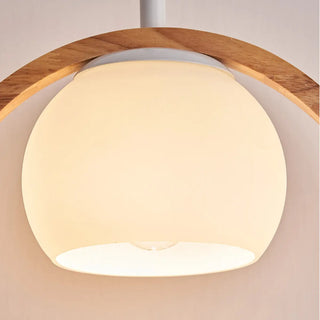ZOWALA - Modern Living Room Ceramic Bird Wooden Ring Pendant Light Image - 8