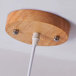 ZOWALA - Modern Living Room Ceramic Bird Wooden Ring Pendant Light Image - 9