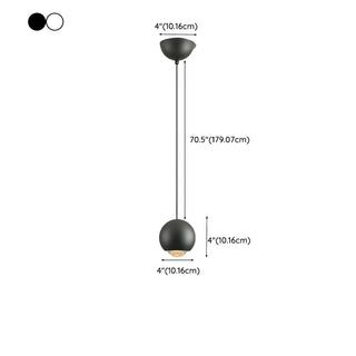 Modern Globe Metal Bedroom Black Pedant Light Zawala #size