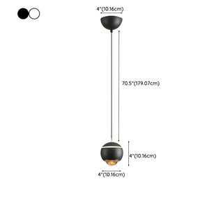 Modern Globe Metal Bedroom Black Pedant Light Zawala Image - 19