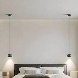 Modern Globe Metal Bedroom Black Pedant Light Zawala Image - 3