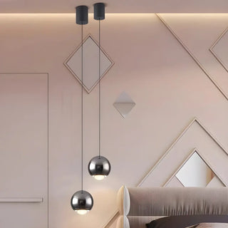 ZOWALA - Modern Bedroom Blue Red Metal Globe LED Pendant Light Image - 1