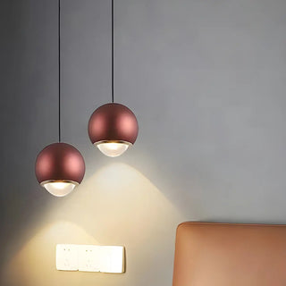 ZOWALA - Modern Bedroom Blue Red Metal Globe LED Pendant Light Image - 12