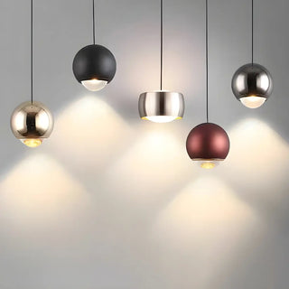 ZOWALA - Modern Bedroom Blue Red Metal Globe LED Pendant Light Image - 13