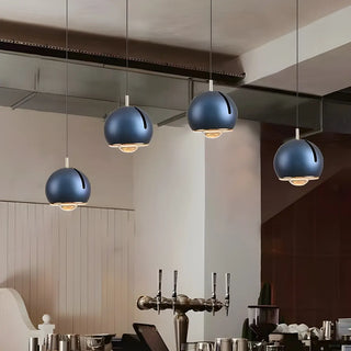 ZOWALA - Modern Bedroom Blue Red Metal Globe LED Pendant Light Image - 3