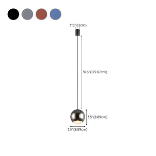 ZOWALA - Modern Bedroom Blue Red Metal Globe LED Pendant Light #size