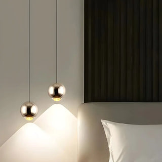 ZOWALA - Modern Bedroom Blue Red Metal Globe LED Pendant Light Image - 4