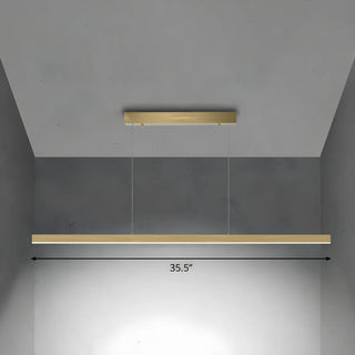 Minimalist Linear Metal Black Large Island Chandelier Image - 5