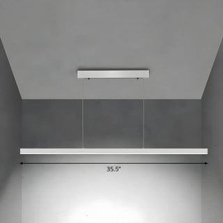 Minimalist Linear Metal Black Large Island Chandelier Image - 6