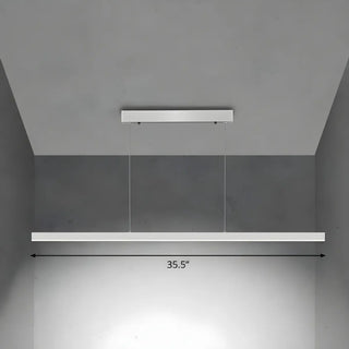 Minimalist Linear Metal Black Large Island Chandelier Image - 7