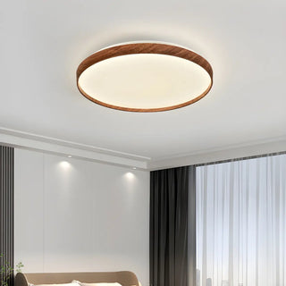 Simplicity Brown Round LED Dimmable Flush Mount Light Zawala Image - 1