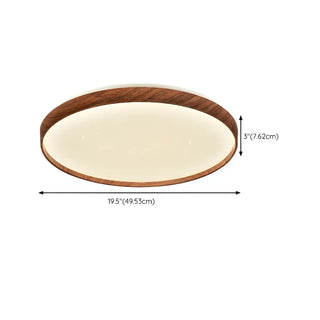 Simplicity Brown Round LED Dimmable Flush Mount Light Zawala #size