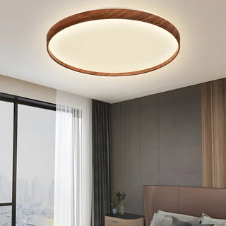 Simplicity Brown Round LED Dimmable Flush Mount Light Zawala Image - 4